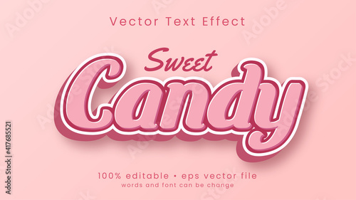Pink candy text style effect design