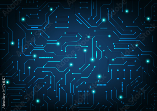 Geometric background and high tech circuit board connection system