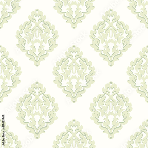 Baroque wallpaper. Seamless vector background ornate art deco decorative leaves. Damascus