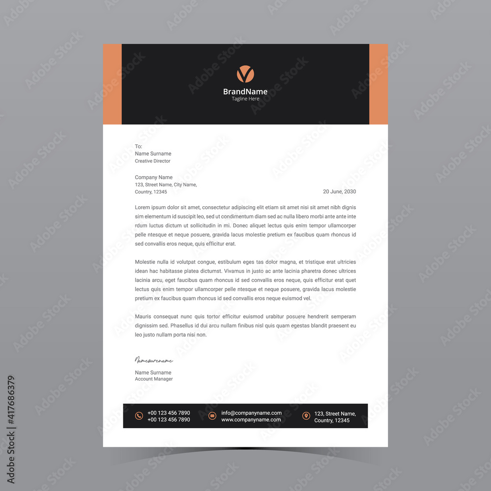 Naklejka premium A4 Letterhead Template Vector Design