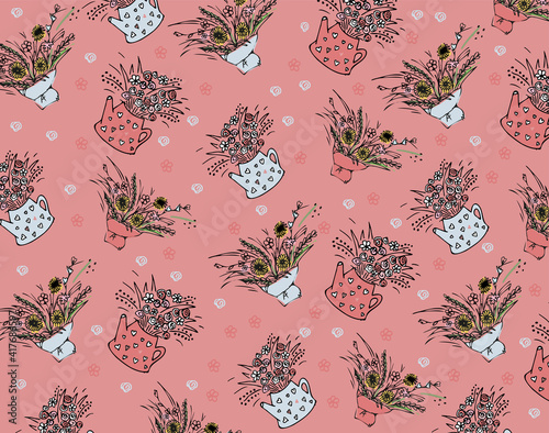 bACKGROUND LOVE with retro flower pattern