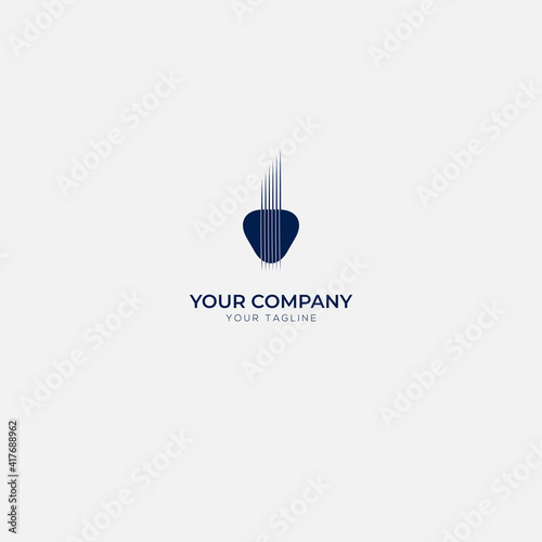 simple guitar minimalist logo pick music