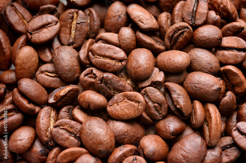 Background wallpaper of roasted coffee beans