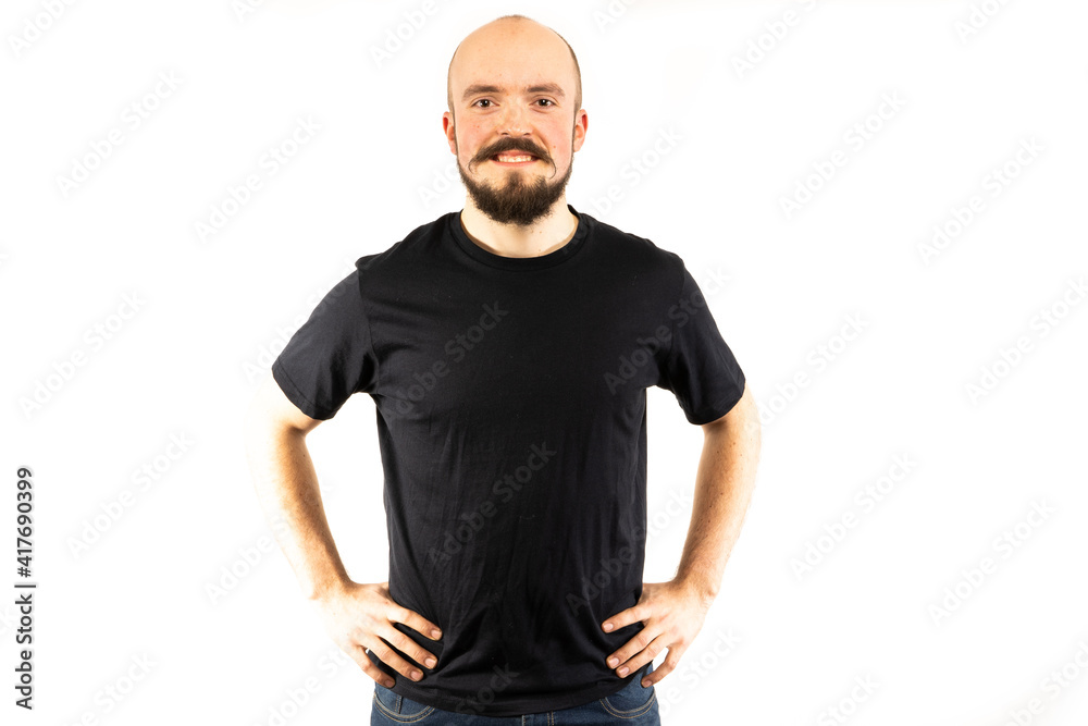 In each photo in the series, the man shows different emotions. In each photo in the series, the man shows different emotions.