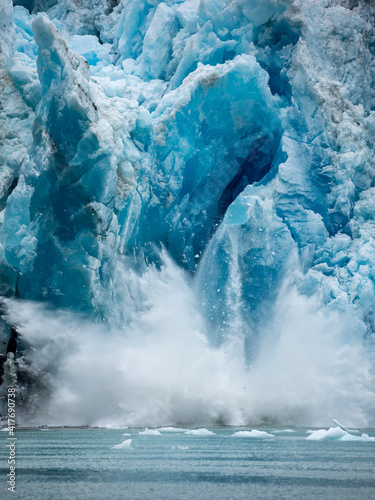 Canvas Print USA, Alaska, Tracy Arm-Fords Terror Wilderness, Massive iceberg calving from fac