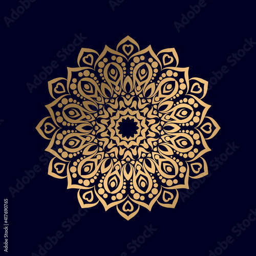 gold color Luxury mandala design vector logo icon illustration for print, poster, cover
