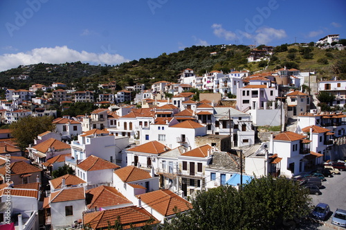 Rooftops of the old town of Skopelos, Greece