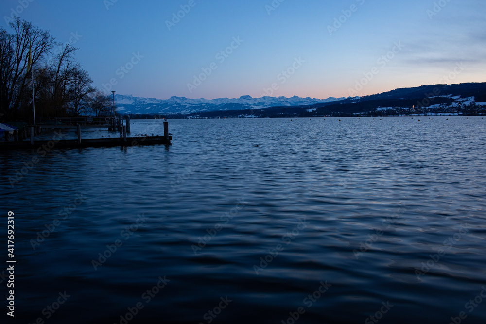 The flood in Switzerland after the snow melted in February 2021