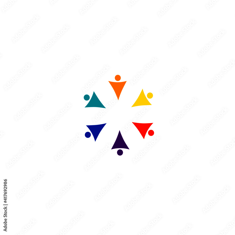 COLORFUL PEOPLE TOGETHER ART, SIGN, SYMBOL ON WHITE COLORFUL PEOPLE TOGETHER ART, SIGN, SYMBOL ON WHITE