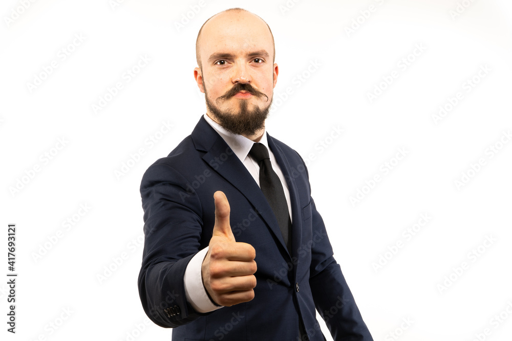 In each photo in the series, the man shows different emotions. In each photo in the series, the man shows different emotions.