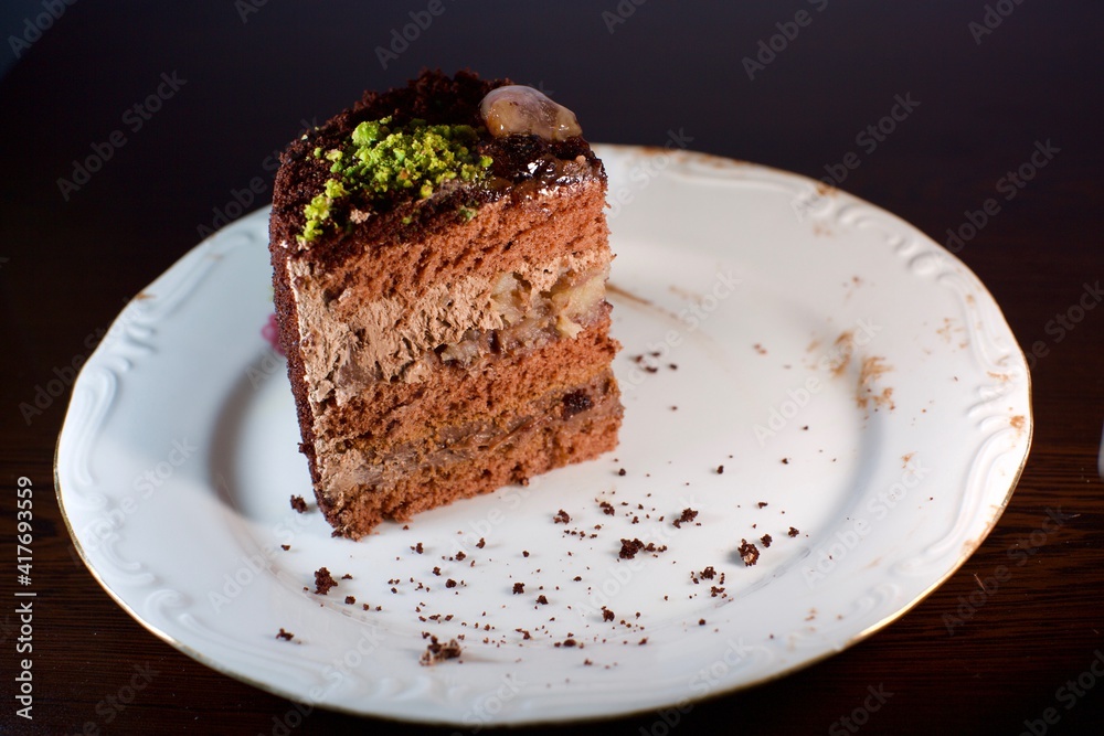 chocolate cake on plate chocolate cake on plate