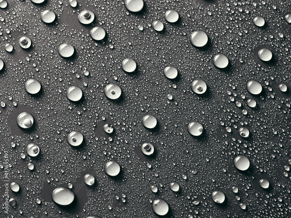 Water drops on grey background. Water drops on grey background.