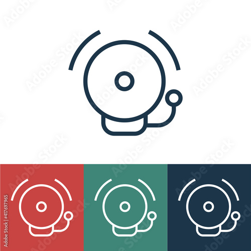 Linear vector icon with doorbell