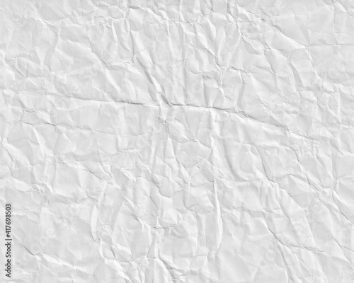 Grey White crumpled paper texture background. Paper texture. White paper sheet.