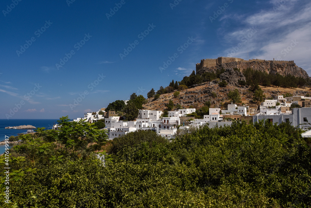 Rhodes, Greece – amazing view of the beautiful Lindos town