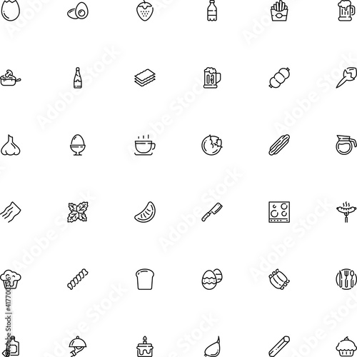 icon vector icon set such as: board, animal, drawn, ketchup, julienne, cover, rack, sauce, contour, print, shop, fried-egg, eating, agriculture, strawberry, dome, kettle, tradition, korean, decor