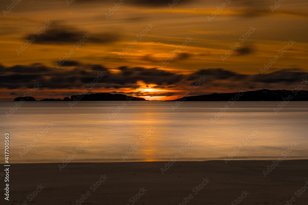 Long Exposure sunset at Port Arthur, Wild Atlantic Way, Bunbeg, County Donegal, Ireland