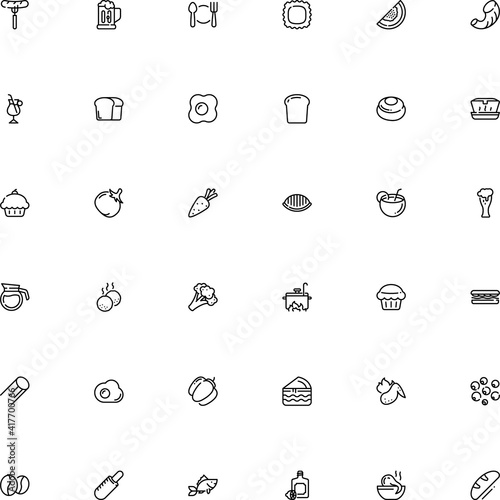 icon vector icon set such as: styrofoam, cabbage, aquarium, garnish, sugar, espresso, semifinished, citrus, ham, mobile, fat, liquor, produce, farming, cultivation, face, street, appetizer
