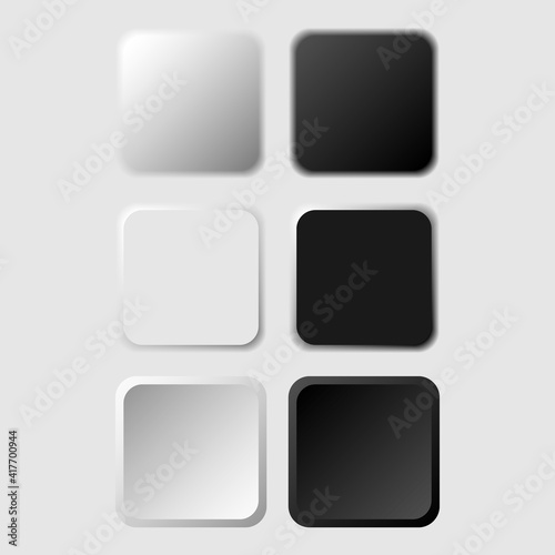 Set of volumetric buttons in neomorphism (neumorphism) style. Designed for websites, mobile apps and other developers.