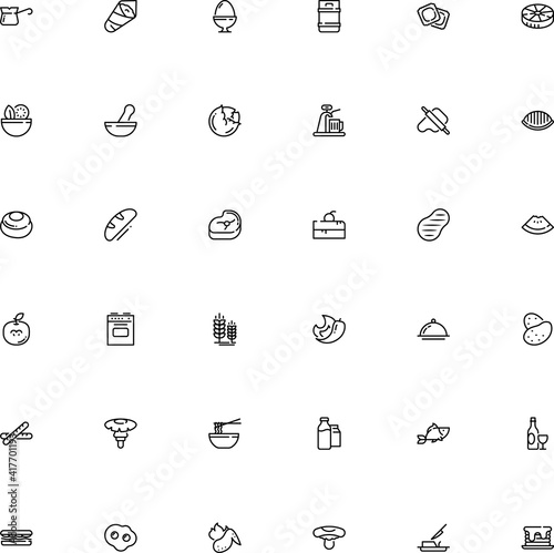 icon vector icon set such as: spighe, sub, sushi, grass, mortar, rigate, flatware, appliance, rice, therapy, knife, fungi, face, pin, grill, style, barley, lactarius, mexican, household, wine, chili