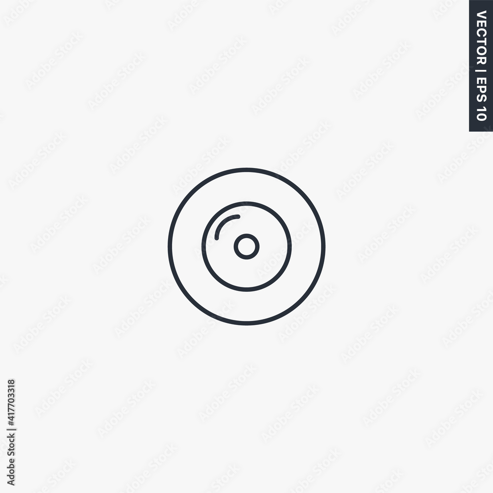Disk, CD, DVD, linear style sign for mobile concept and web design Disk, CD, DVD, linear style sign for mobile concept and web design