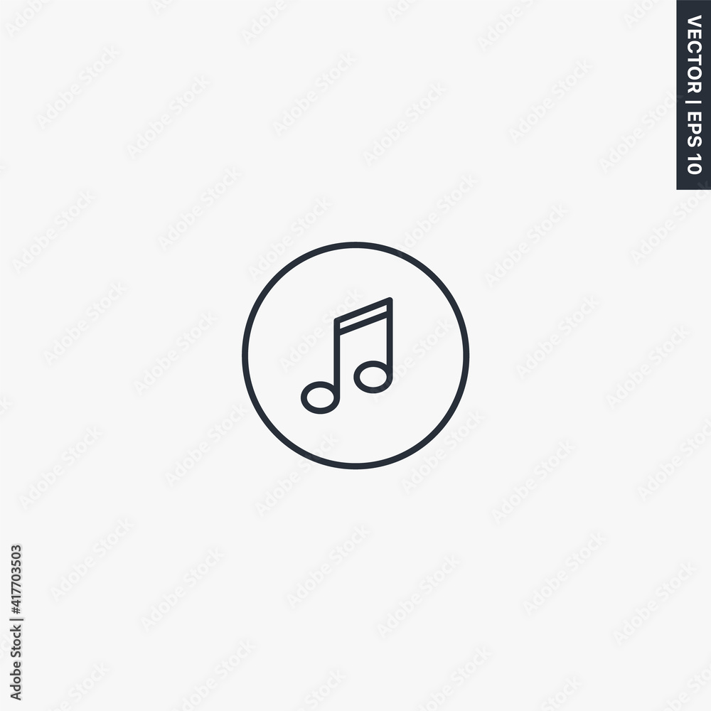 Music note, linear style sign for mobile concept and web design Music note, linear style sign for mobile concept and web design