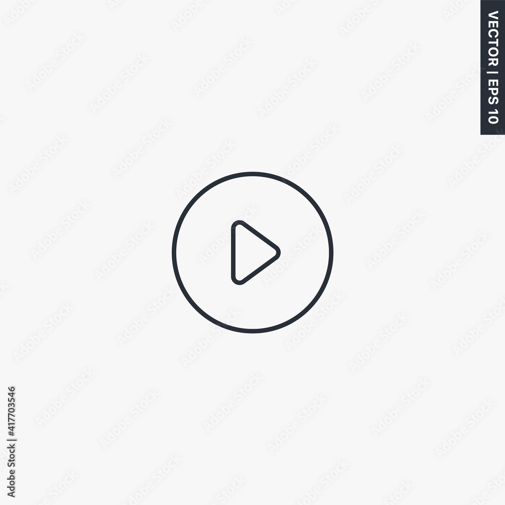 Play, linear style sign for mobile concept and web design Play, linear style sign for mobile concept and web design