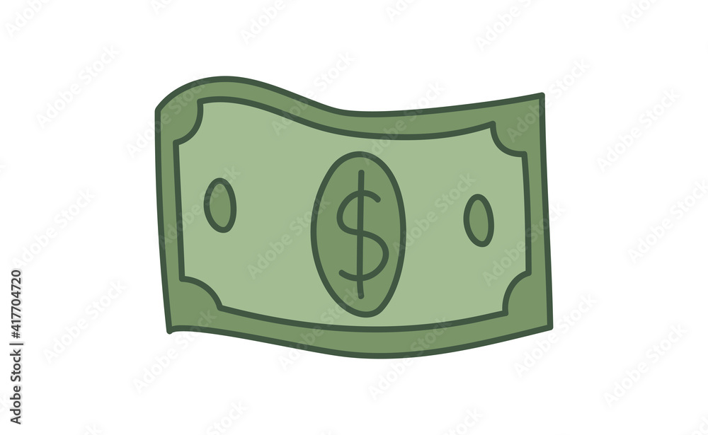 Hand drawn dollar bill illustration. Money symbol, cash doodle. Hand drawn dollar bill illustration. Money symbol, cash doodle.