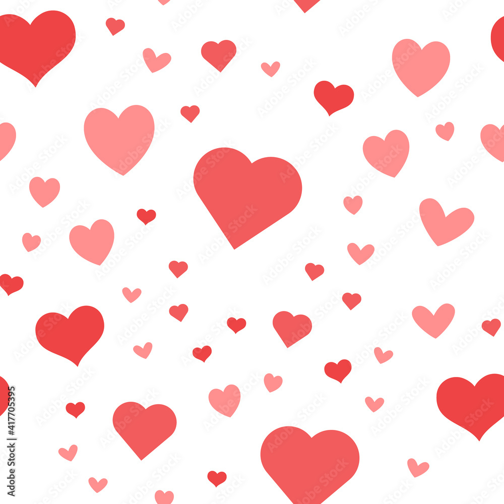 Heart icons seamless pattern, texture background.