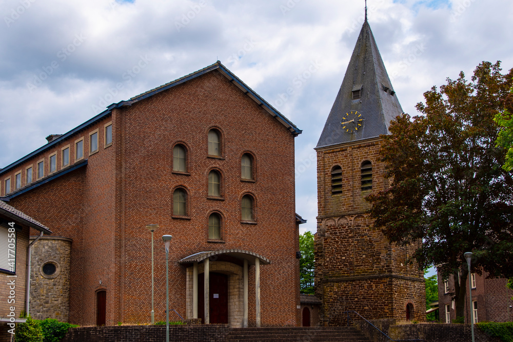 Typical Dutch protestant church in Afferden in Limburg, Netherlands, Europe