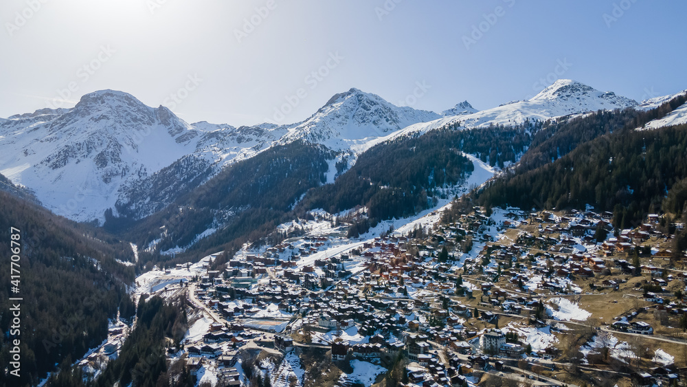 Drone pictures of the beautiful village of Grimentz and the valley of Anniviers, Switzerland. Drone pictures of the beautiful village of Grimentz and the valley of Anniviers, Switzerland.