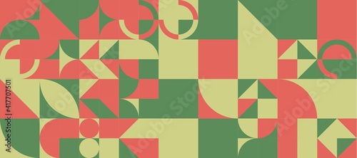 Mosaic colorful Bauhaus artistic geometric background wallpaper design pattern