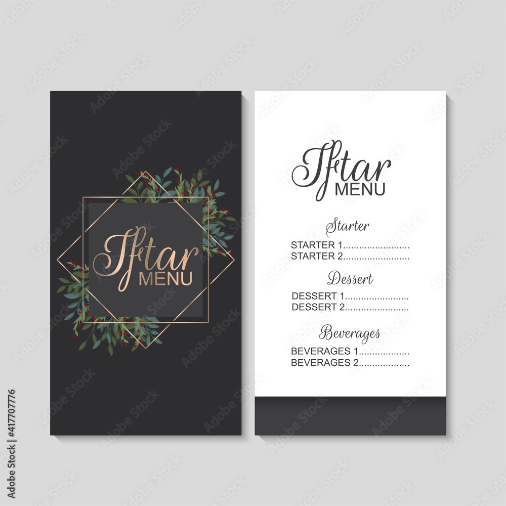 Arabic restaurant menu. Ramadan greeting card. Iftar Party Vector Arabic restaurant menu. Ramadan greeting card. Iftar Party Vector