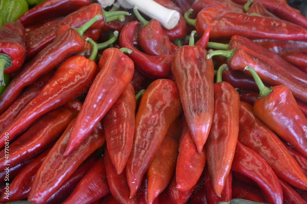 Delicious red peppers for cooking and as a snack Delicious red peppers for cooking and as a snack