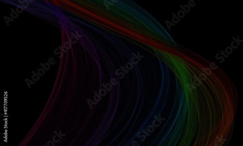 Abstract colourful wave on a black background