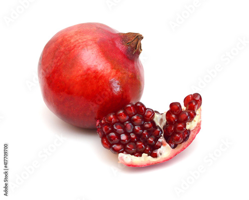 pomegranate isolated on the white background 