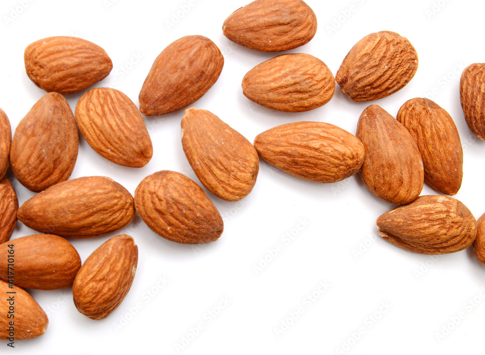 Almonds isolated on white background Almonds isolated on white background