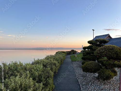 course at sunset
