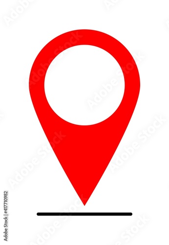 Flat map pointer, marker for location and navigation. Vector web icon of pin for mark position, direction, place illustration. Symbol and sign design for travel, road, gps, isolated on white. EPS 10