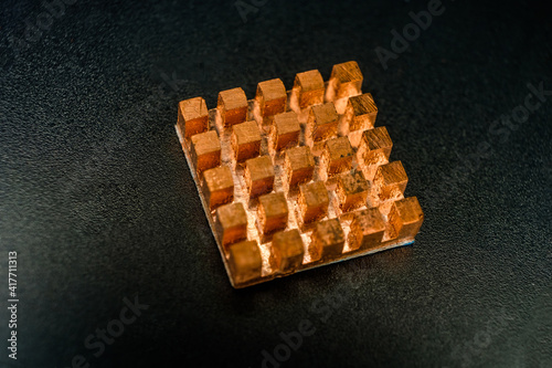 Copper heat radiator dissipator with many heat sink elements photo