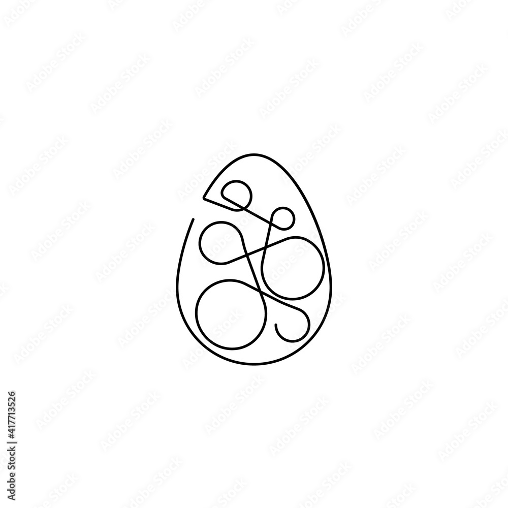 Easter background with egg one line draw, vector EPS10 Easter background with egg one line draw, vector EPS10