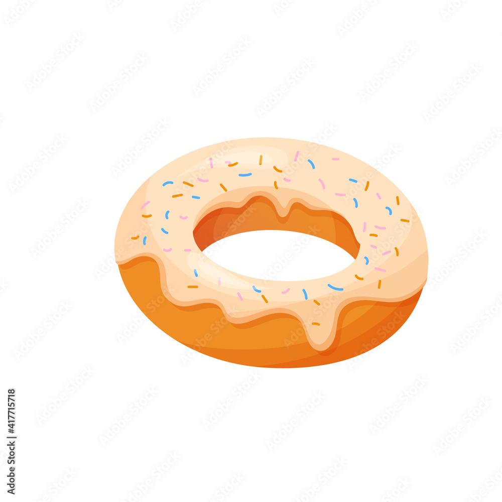 Obraz premium Donut 3d vector isolated on white background.