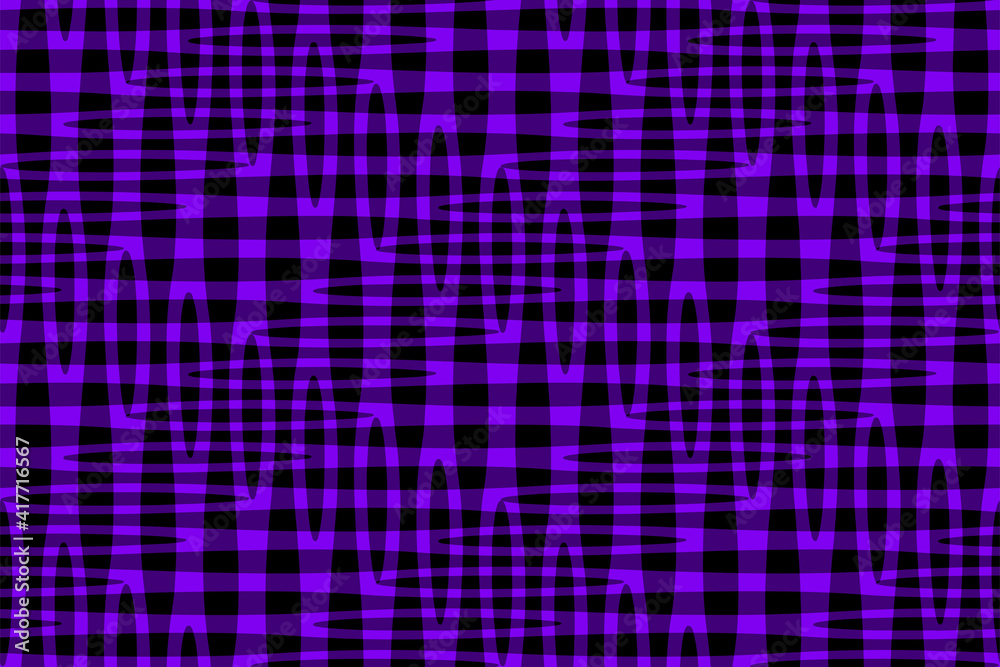 Full Seamless Abstract Pattern. Monochrome Vector. Black and Purple Check Dress Fabric Print. Design for Textile and Home Decoration. Full Seamless Abstract Pattern. Monochrome Vector. Black and Purple Check Dress Fabric Print. Design for Textile and Home Decoration.
