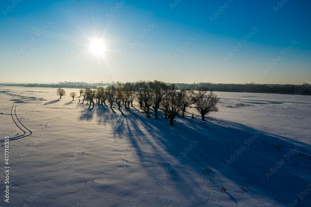 frozen river Bug in the morning