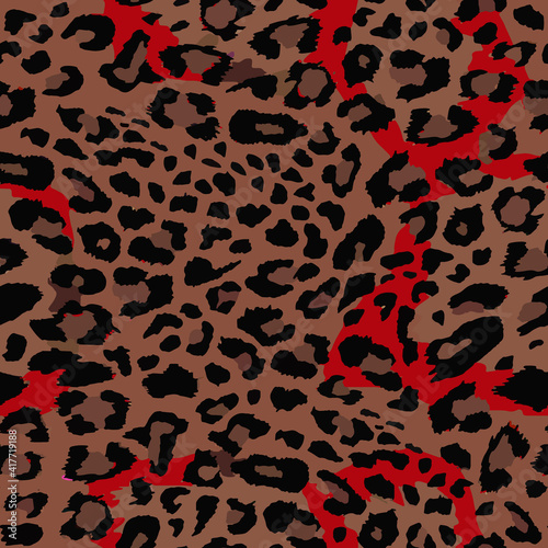 Full seamless leopard cheetah texture animal skin pattern vector. Design for textile fabric printing. Suitable for fashion use.
