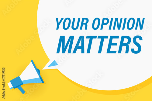 Flat megaphone with speech bubble and phrase