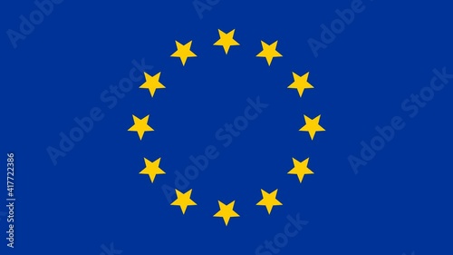 animation of European flag. The European  flag video footage, 4K	
