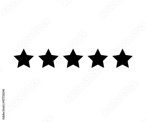 Fototapeta Naklejka Na Ścianę i Meble -  5 star icon vector illustration eps10. Rating review flat icon for apps and websites, infographics - Vector