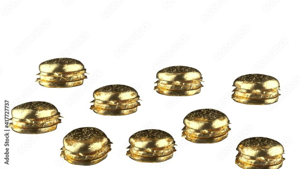 burgers animation gold animation 3d