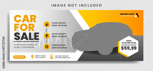 Car rental promotion social media cover banner template